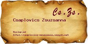 Csaplovics Zsuzsanna névjegykártya